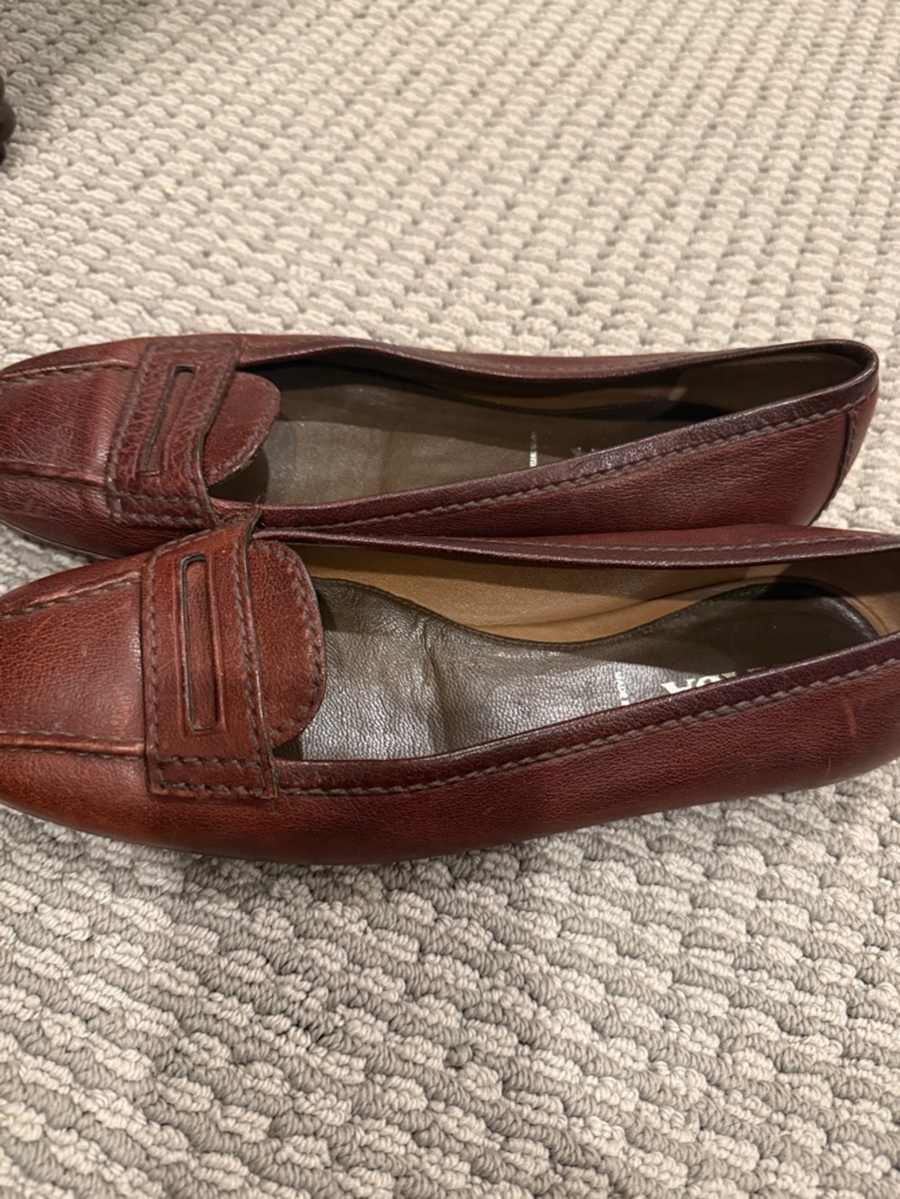 Prada Burgundy Leather Penny Loafers - Picture 8 of 12